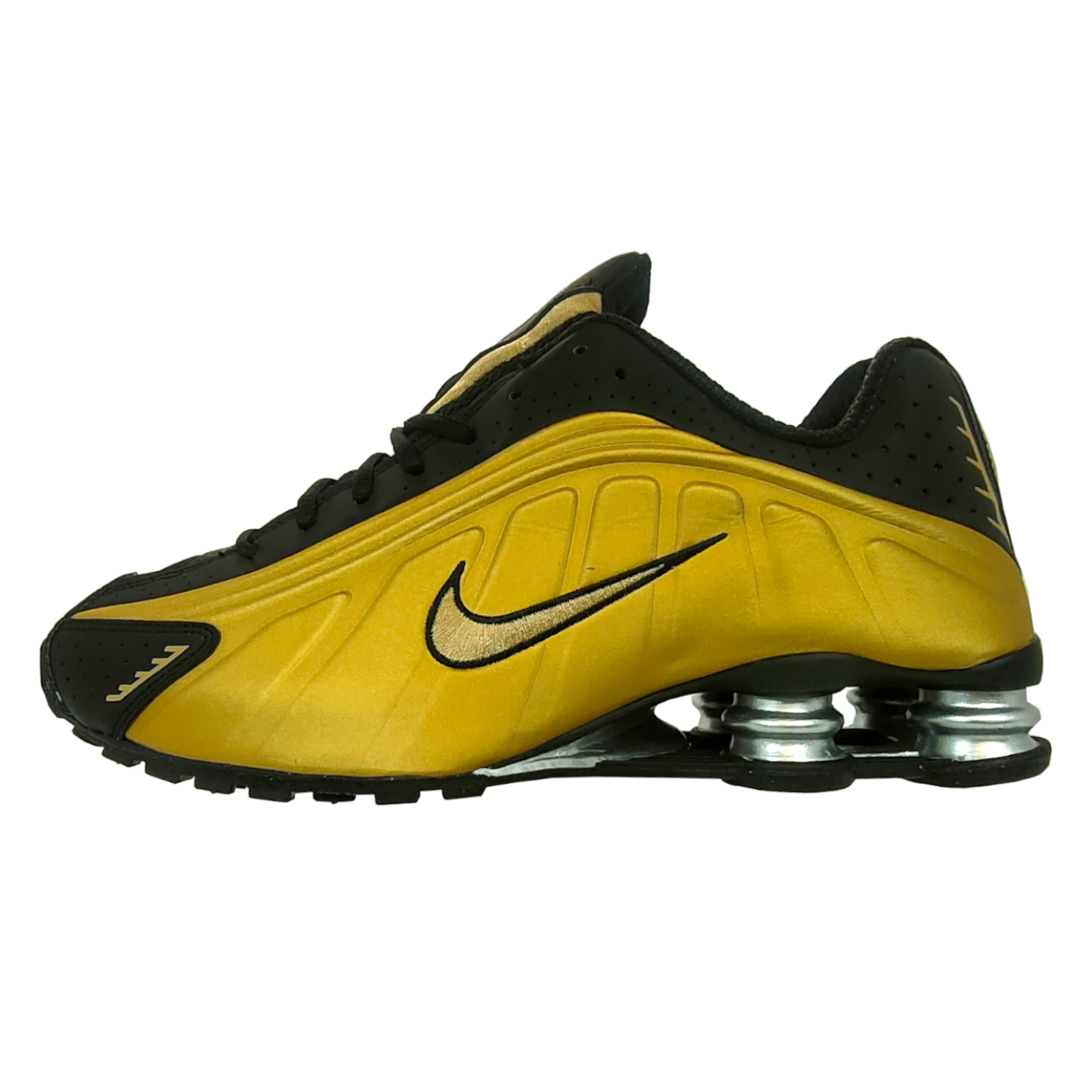 Nike Shox R4 Black and Metallic Gold AR3565 005 StreetSport