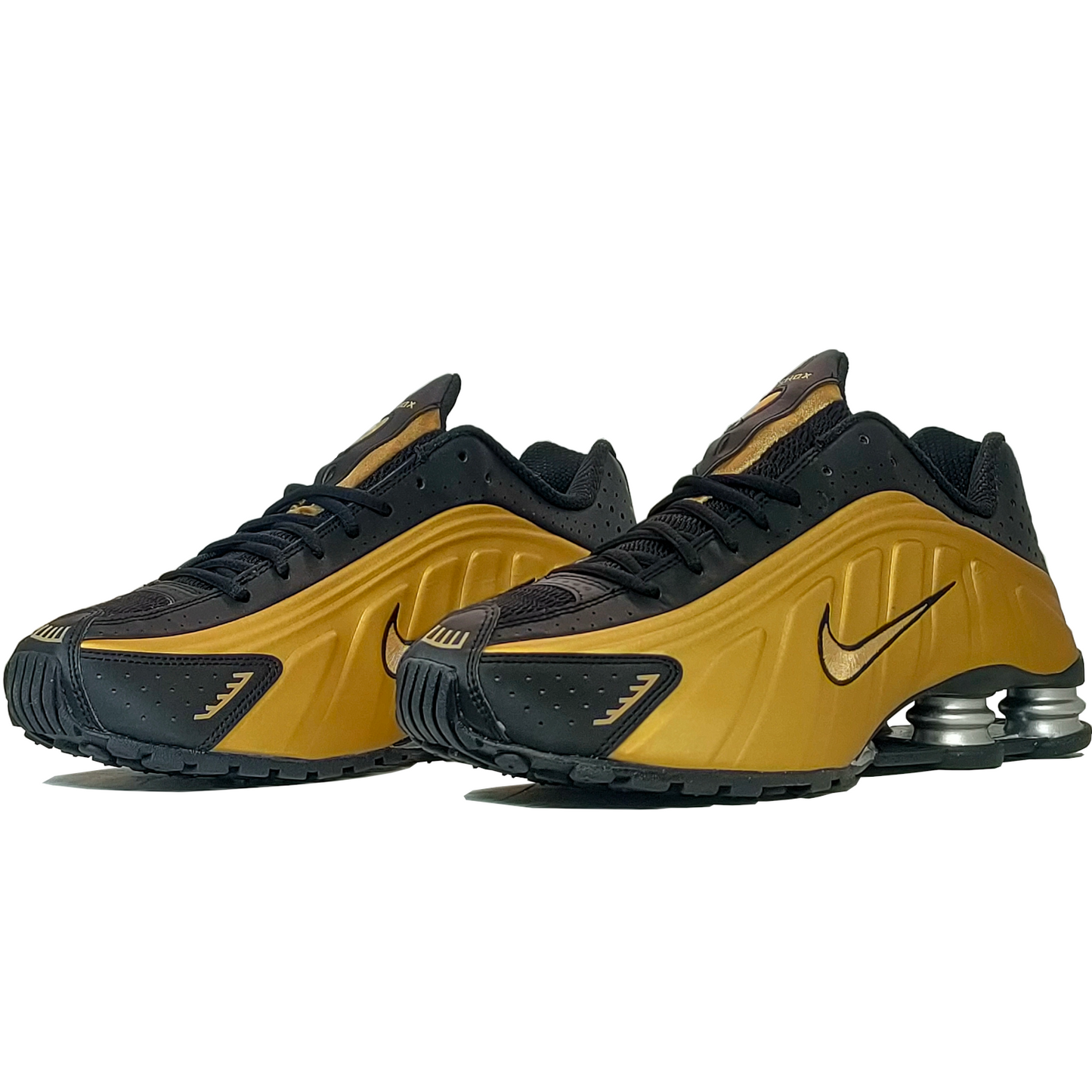 Nike Shox R4 Black and Metallic Gold - AR3565-005