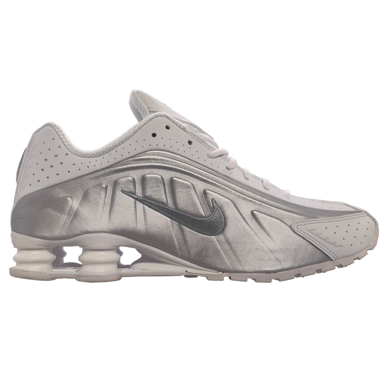 Nike Shox R4 White and Metallic Silver - HQ1988-101