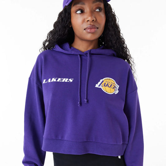 New Era Fleece NBA Crop Hood LA Lakers - 60435339