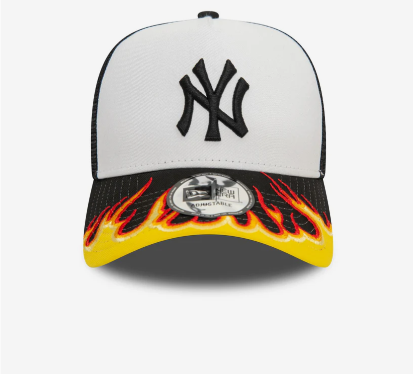 New Era New York Yankees MLB Flame Black 9FORTY E-Frame Trucker - 60565478