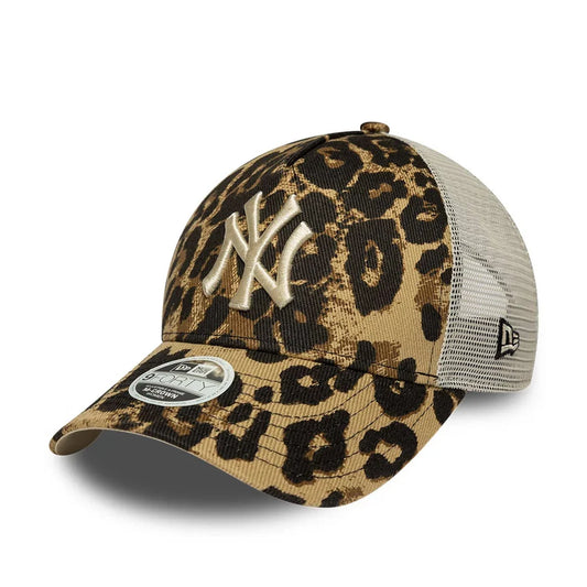 New Era 9FORTY M-Crown A-Frame Trucker Yankees MLB Leopard Wmns - 60856311