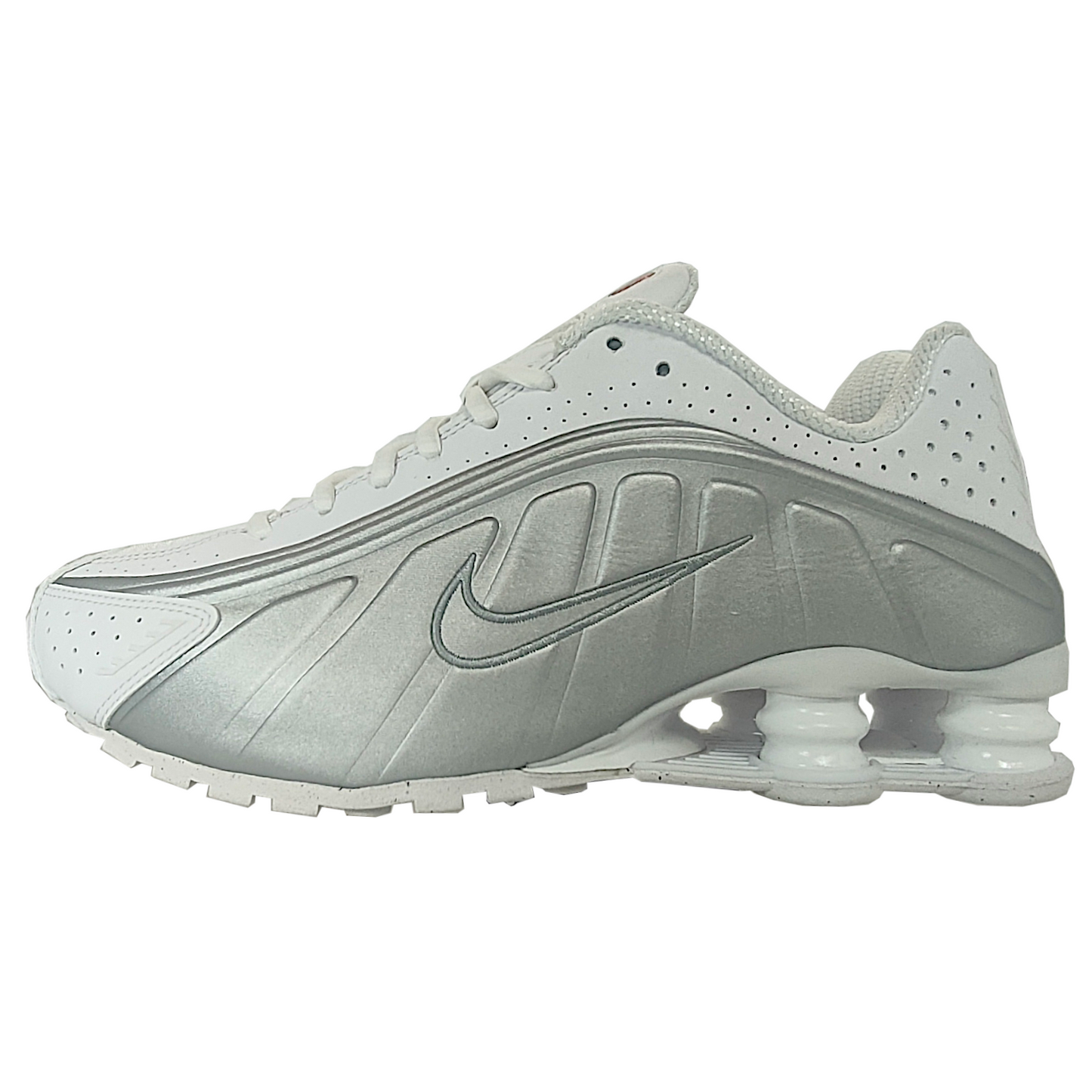 Nike Shox R4 White and Metallic Silver - AR3565-101