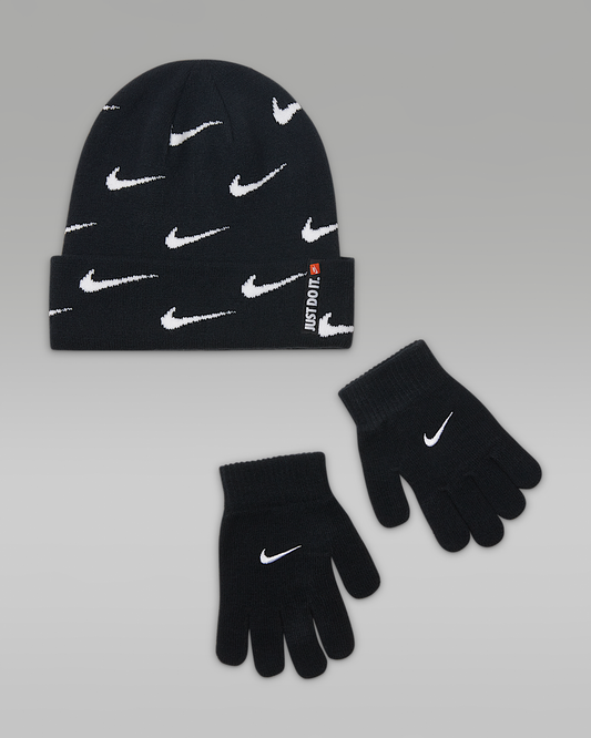 Nike Swoosh Repeat Beanie and Gloves set - 9A2988-023