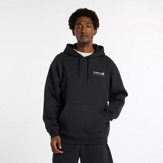New Balance Linear Graphic Fleece Hoodie - MT53528BK